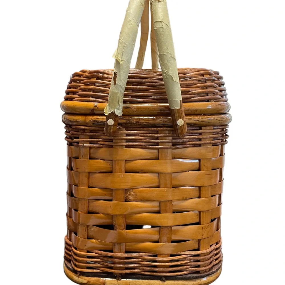 Picnic Time Romance picnic basket deluxe service for two Rattan Wood Vintage New